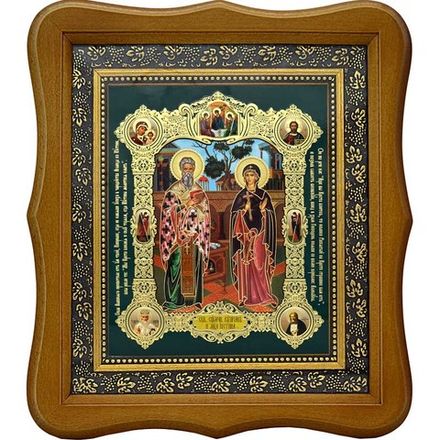 Святые мученики Киприан и Устинья. Печатная икона.