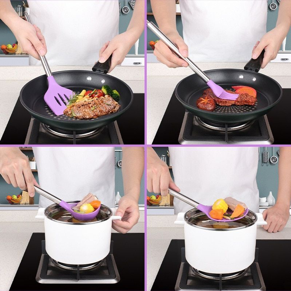 Антипригарный набор кухонных принадлежностей из 12 штук, пищевой силикон