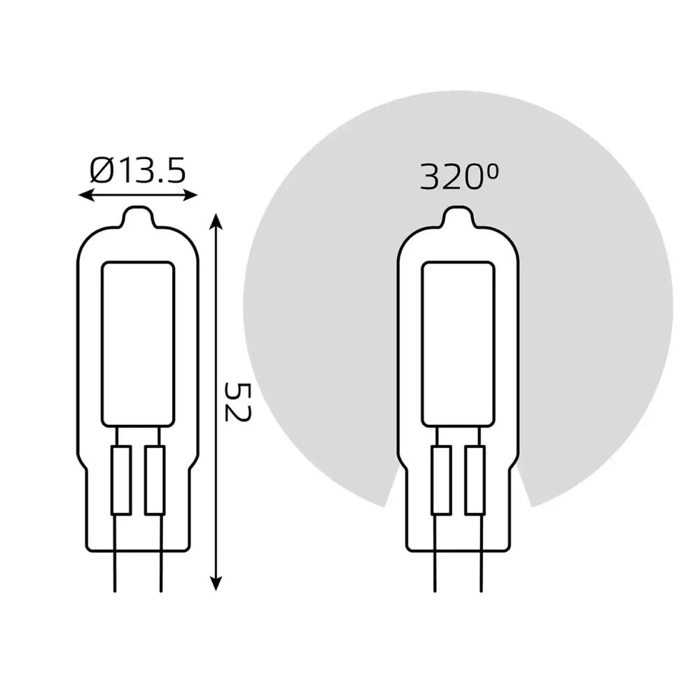 Лампа Gauss LED G4 5,5W АС220-240V 480 lm 3000K стекло  107807105