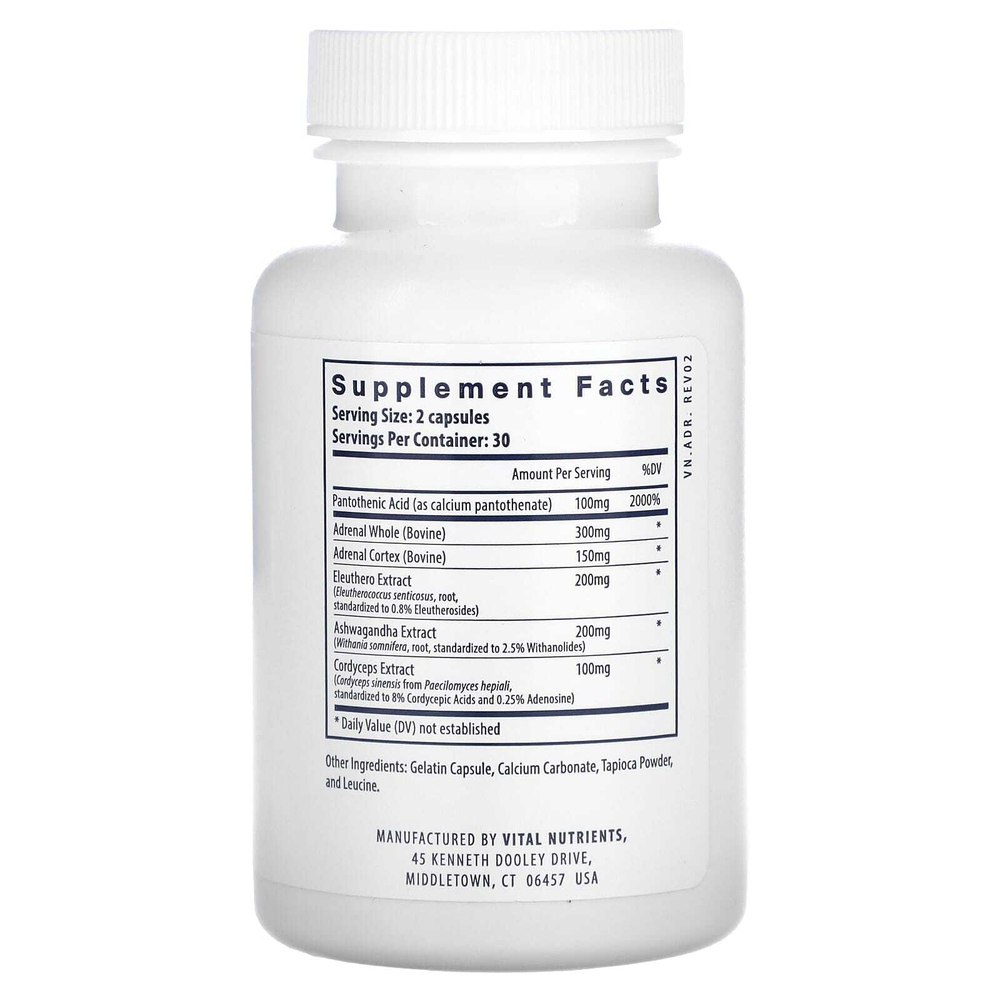 Vital Nutrients, Поддержка надпочечников`` 60 капсул