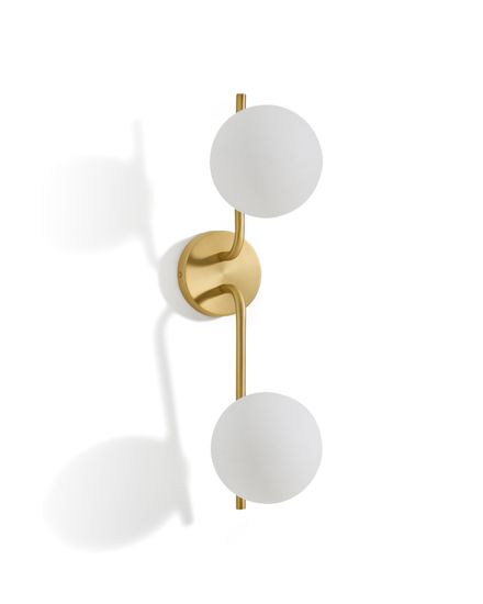 Бра Brisia из металла в латунной отделке со стеклянными плафонами Ø15 см