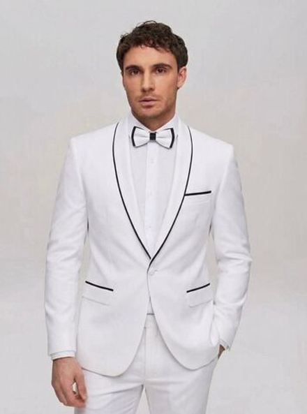 Мужской смокинг двойка (белый) А56