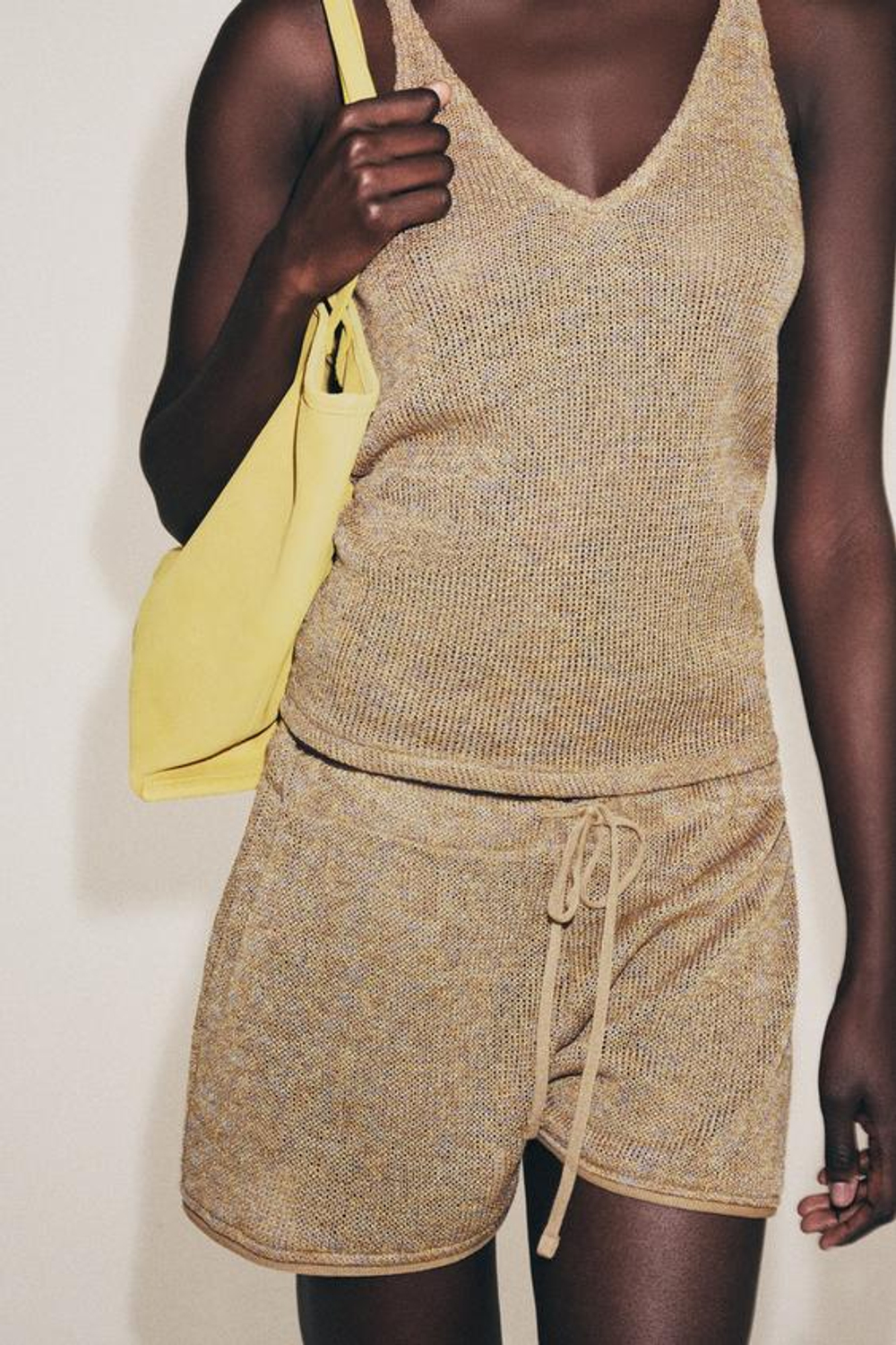 ZARA ШОРТЫ ИЗ ТКАНИ «РУСТИК», БЕЖЕВЫЙ