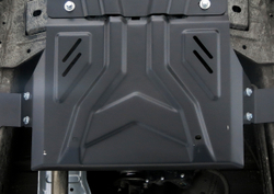 Защита РК АвтоБроня для Fiat Fullback (V - 2.4D) 2016-н.в./Mitsubishi L200 V (V - 2.4D) 2015-2019 2018-н.в./Mitsubishi Pajero Sport III (V - 2.4D; 3.0) 2016-2021 2021-н.в. (устанавл-ся совместно с 111.04047.2), штампованная, сталь 1.8 мм, с крепежом, 111.04048.2