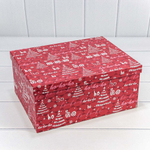 Коробка 34 х 26 х 15.3 см Набор 10 шт "Новый год" (Красный)