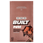 Built, Puff, протеиновые батончики, тесто для брауни, 12 батончиков по 40 г (1,41 унции)