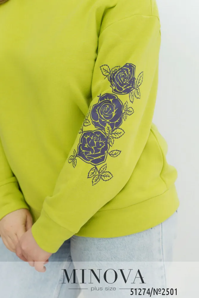 Свитшот 2501-салатовый Minova