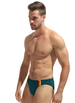 Мужские пляжные плавки с декором по бокам (Размер: XL) (Цвет: красный)