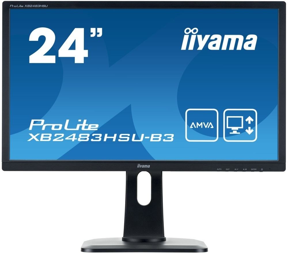 Монитор Iiyama 24;; ProLite XB2483HSU-B3 1920x1080 A-MVA WLED 75Гц 4ms VGA HDMI DisplayPort