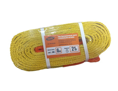 Трос буксировочный ленточный ширина ленты 75мм, петля Все а/м 6 метров (21 тонна)
