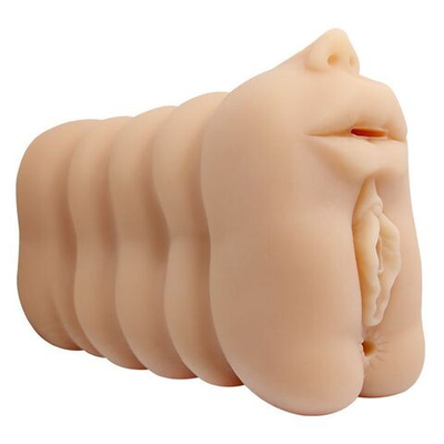 Мастурбатор с тремя любовными входами (Цвет: телесный)