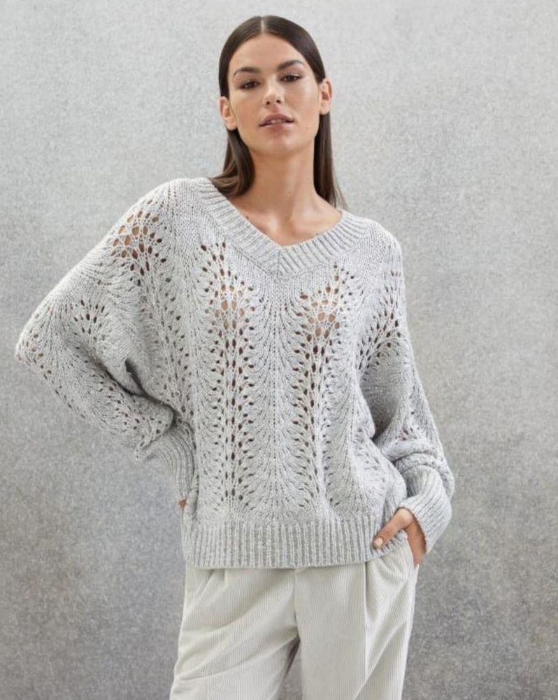 Описание по вязанию пуловера спицами &quot;Mavlin&quot; от Brunello Cucinelli