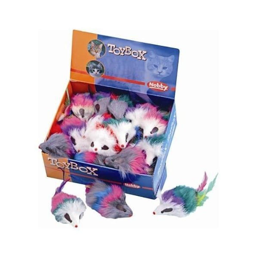 Игрушка для кошки мышь мех. цв.  Nobby