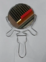 Зеркало настольное в металлической оправе «Модерн» круг, одностороннее d9,5см