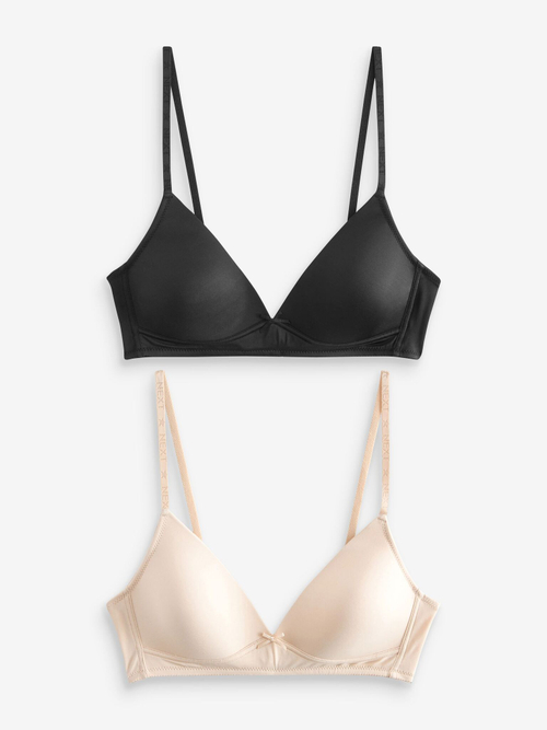 Бюстгалтер для девочки Next 553-037, 2 шт., Бежевый, Черный