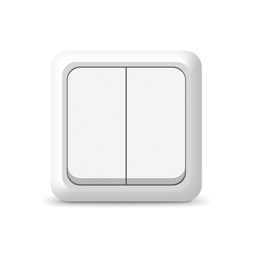 Выключатель Олимп для открытой проводки, двухклавишный, 10А белый, О0023(G-O0023), (шт.)