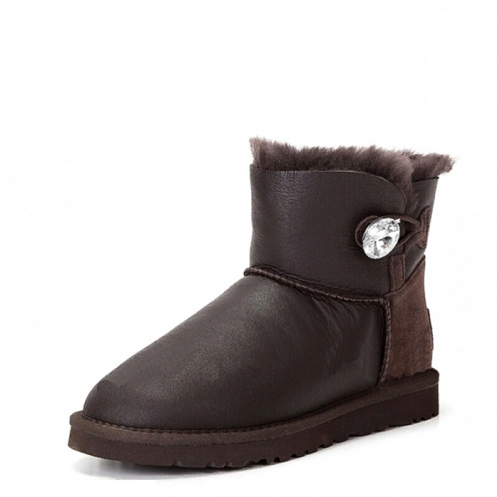 Угги Mini Bailey Button Bling Metallic Chocolate