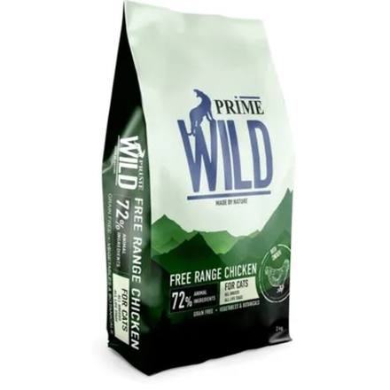 PRIME WILD 2кг Grain Free Range Chicken Сухой корм беззерновой для котят и кошек, Курица