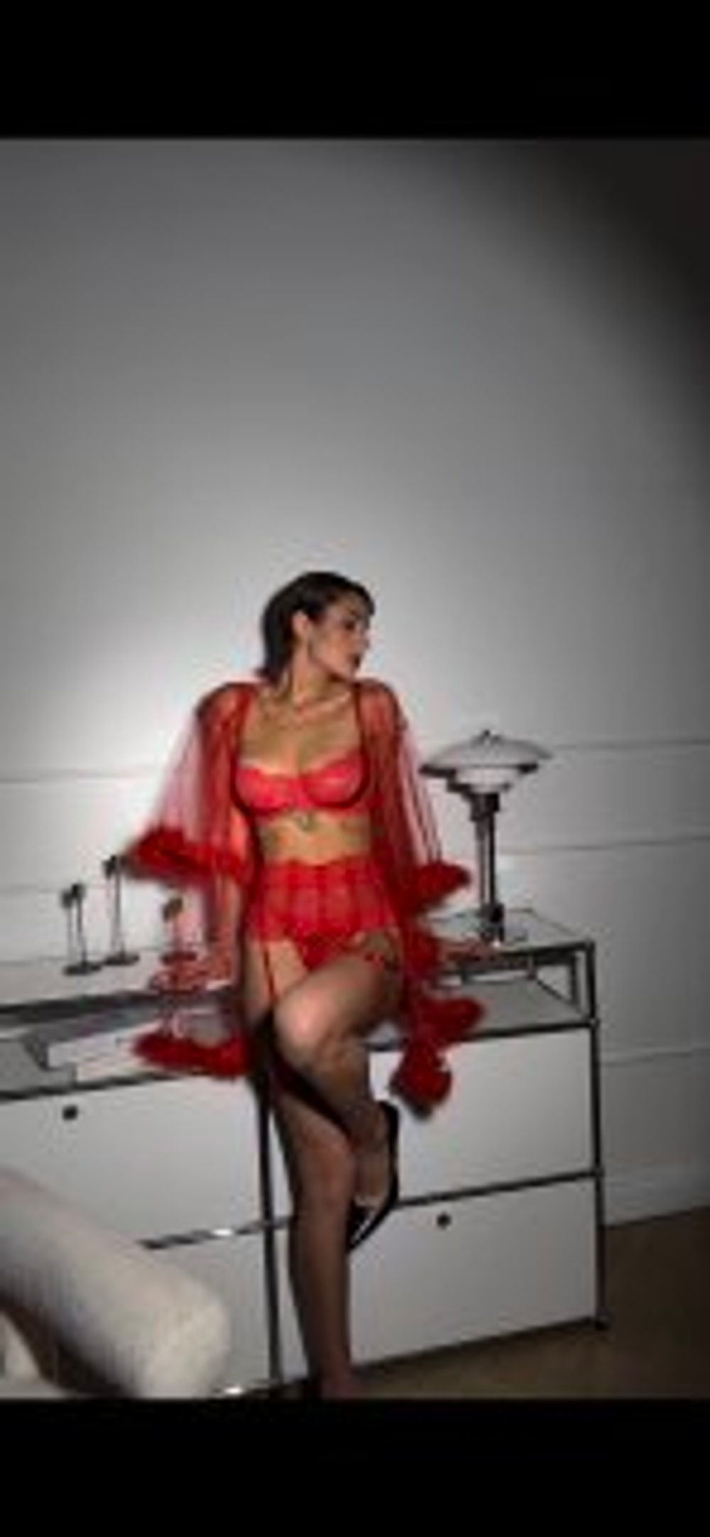 Халат Полупрозрачный в красном цвете