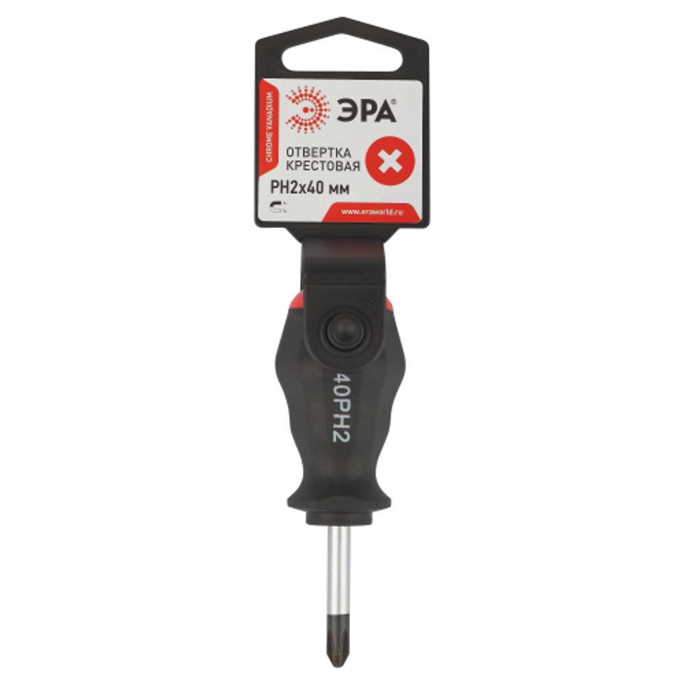 Отвертка ЭРА PH 2х40 мм крестовая двухкомпонентная рукоятка
