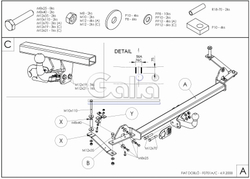 Фаркоп оцинкованный Galia F070A для FIAT Doblo 2001-2010(паспорт и сертификат в комплекте)(без электрики)