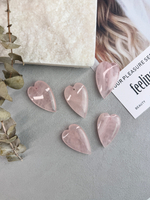 Подвеска сердце, розовый кварц 40*25 мм