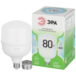 Лампа светодиодная ЭРА GREEN LINE LED POWER T120-80W-840-E27/E40 GL Е27/Е40 80 Вт колокол яркий белый свет | Лампы cветодиодные POWER