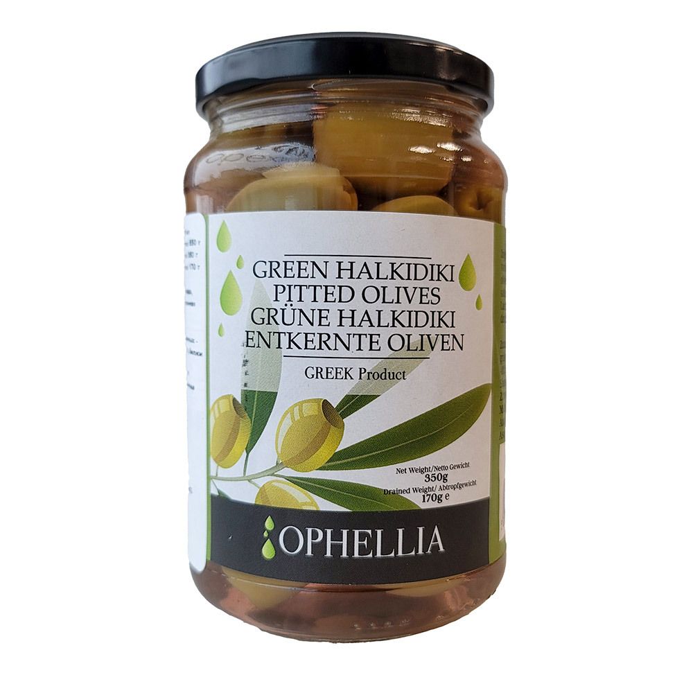 Оливки зеленые Халкидики без косточки, Ophellia, 370 мл