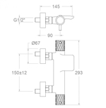 Смеситель термостатический для ванны с каскадным изливом ODISEA JOYA 593901SOC золото