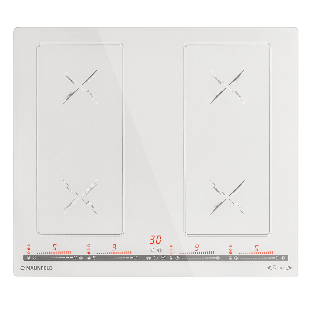 Индукционная варочная панель с объединением зон Bridge Induction MAUNFELD CVI594SB2WHA Inverter
