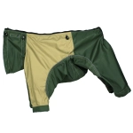 Комбинезон дождевик для собак демисезонный White Wolf вырез на мальчика бежево-зеленый