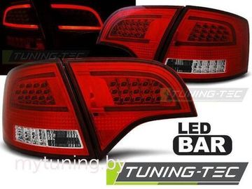 Задние фонар Audi A4 B7 avant red white led bar