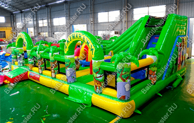 Коммерческий надувной батут "Джунгли с двумя входами" 10*7*4