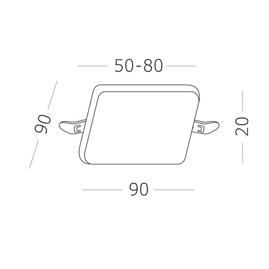 ST700.048.08 Св-к встр. Белый LED 1*8W 4000K 690Lm Ra80 120° IP20 L90xW90xH20 85-265V Встраиваемые светильники