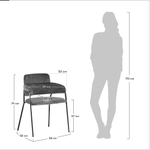 Стул Napoli синий с черными ножками