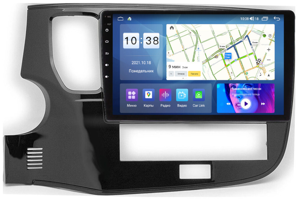 Магнитола Mitsubishi Outlander 3 2020-2022 - Parafar PF229UHD на Android 13, QLED, ТОП процессор, 8Гб+128Гб, CarPlay, 4G SIM-слот