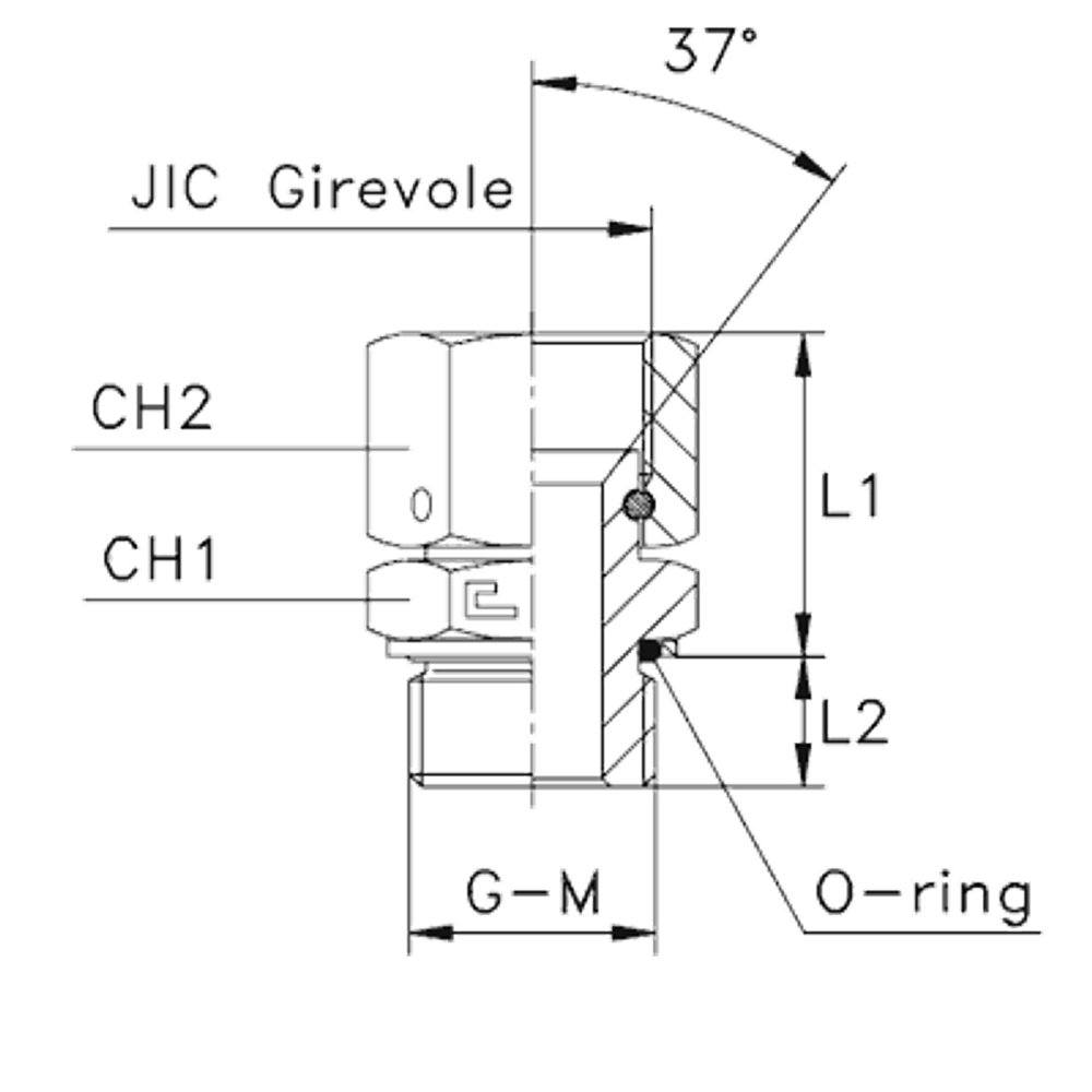 Штуцер FNH JIC7/8" M22x1.5