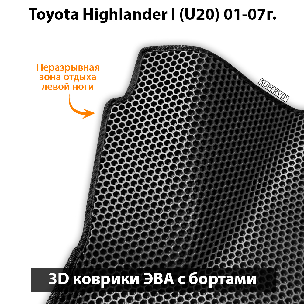 Автомобильные коврики ЭВА с бортами для Toyota Highlander I (U20) 01-07г.