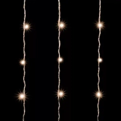 Светодиодный занавес 2*3 м., 600 теплых белых LED ламп, мерцание, облегченный, прозрачный провод ПВХ, LTC (PCL600NOTBLW-10-2WW)