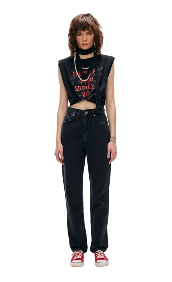 Джинсы Прямые черные - фото 1