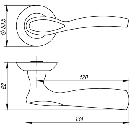 Ручка Punto (Пунто) раздельная RUMBA TL ABG-6 зеленая бронза