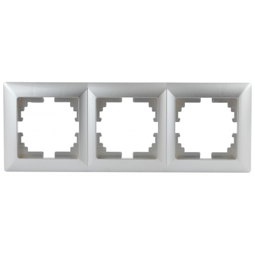 Рамка для розеток и выключателей Intro Solo 4-503-03 на 3 поста, СУ, алюминий