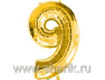Шар фольга 40" "Цифры" 0 - 9 (101 см) золото