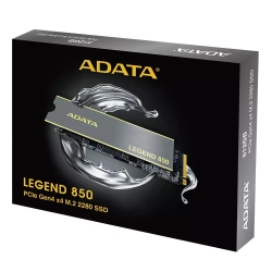 Внутренний твердотельный накопитель SSD 2TB ADATA LEGEND 850, M.2(22x80mm), NVMe 1.4, PCIe 4.0 x4, 3D NAND, R/W 5000/4500MB/s, IOPs 400 000/550 000, TBW 2000, DWPD 0.54, with t Heat Sink (ALEG-850-2TCS) RTL