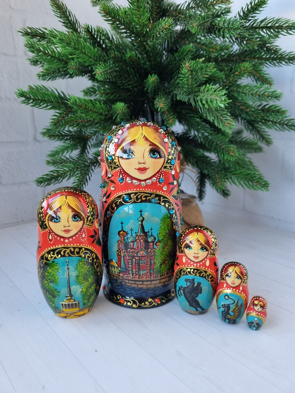 Матрешка Виды города 5мест 15см