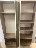 Шкаф 4-х створ. д/белья и одежды Ольга-17 дуб крафт серый/дуб крафт белый