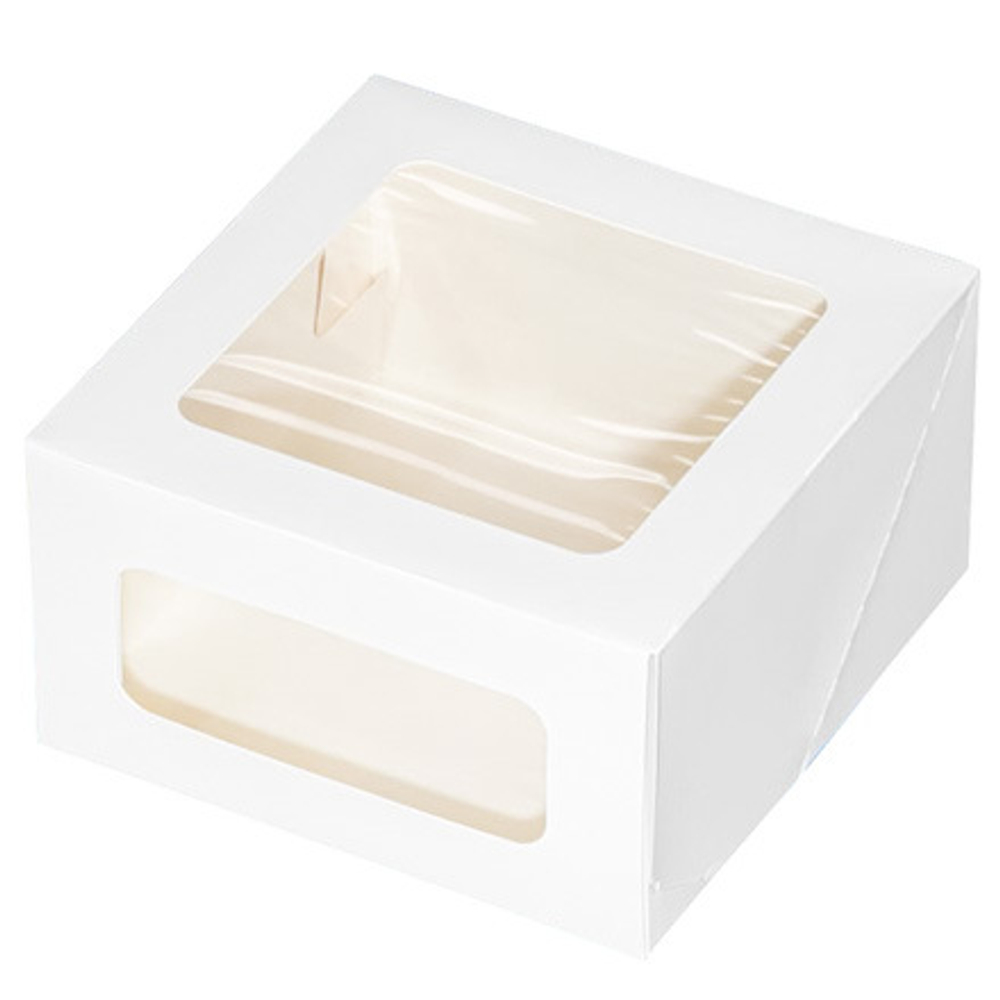 Короб для торта CAKE II Window White 220х220х100 мм ForGenika 1шт.
