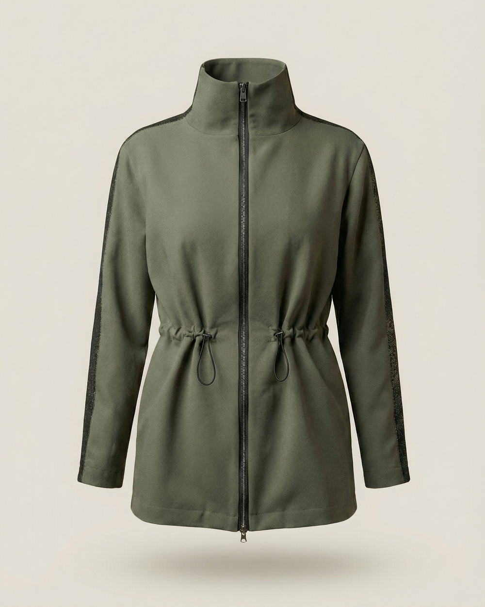 Жакет на молнии в стиле городского сафари в хаки