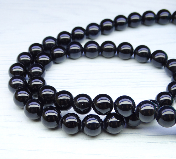 ПК081НН8 Бусины из природного камня Оникс, размер: 8 мм, 5 шт.