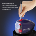 Точилка электрическая BRAUBERG "Delta" питание от 4 батареек АА спиралевидное лезвие (2 штуки в упаковке)